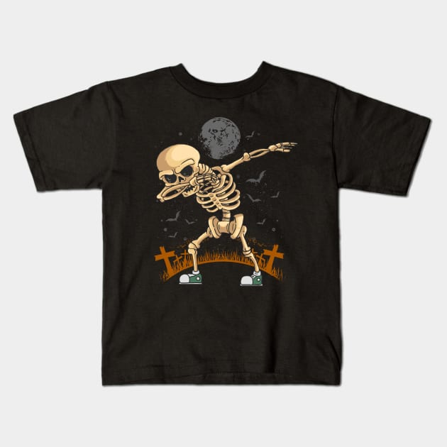 Dabbing Skeleton Kids T-Shirt by nissiu